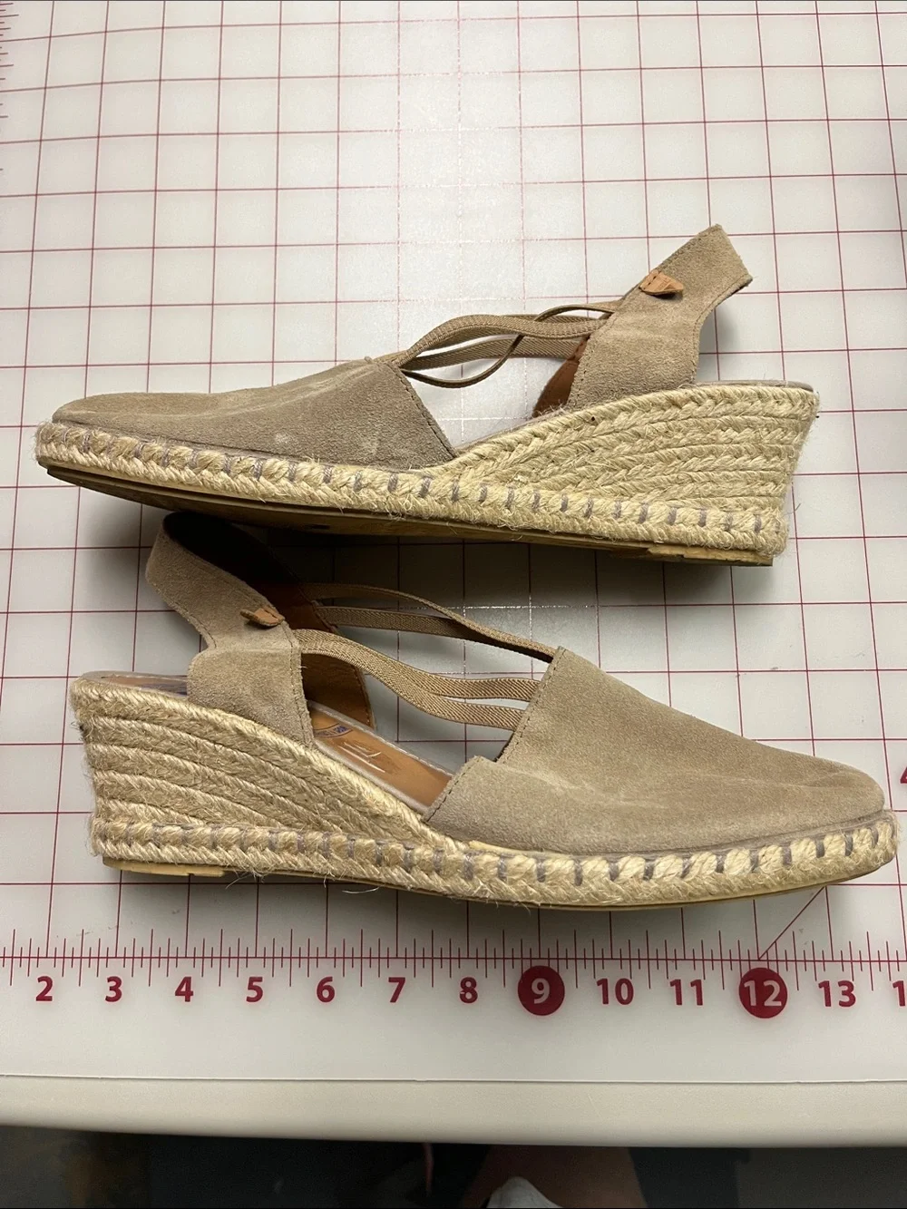 VERBENAS Casual Summer Beach Made in Spain Raffia 2.5 Wedge Tan Espadrilles SZ 8